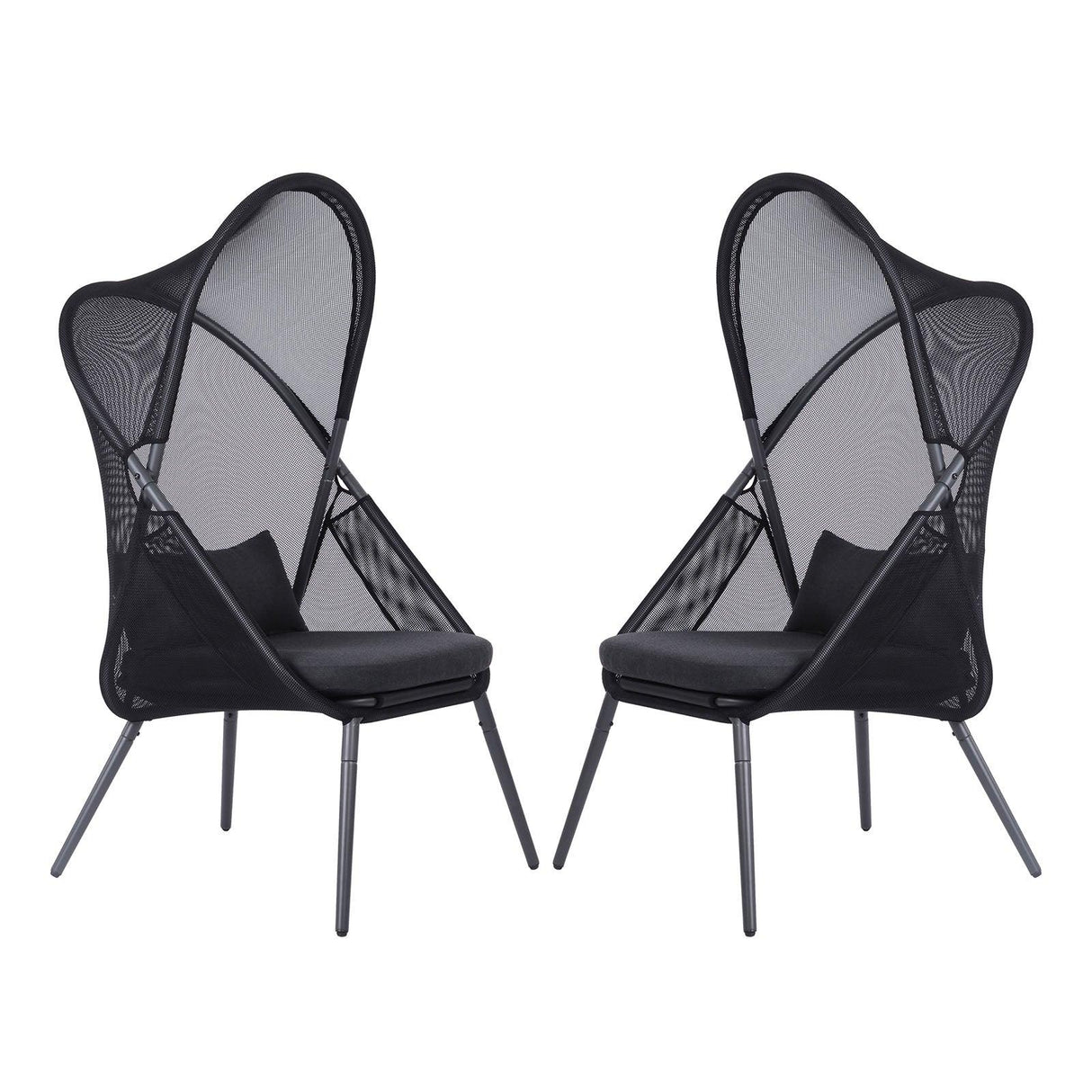 Alverta Black Foldable Chair, Set of 2 by Furniture of America at Eve Furniture