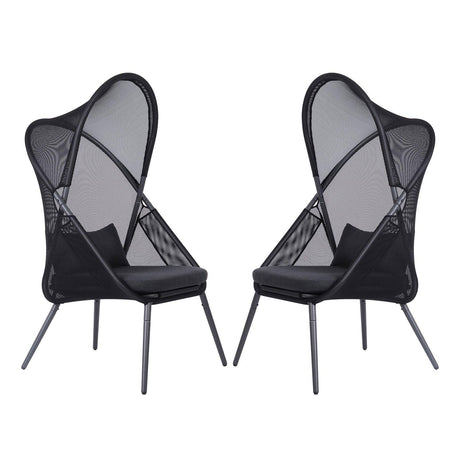 Alverta Black Foldable Chair, Set of 2 by Furniture of America at Eve Furniture