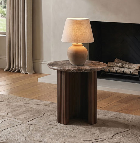 Alvik Dark Brown End Round Table by Furniture of America at Eve Furniture