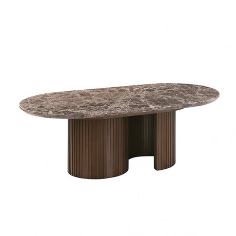 Alvik Dark Brown Oval Coffee Table by Furniture of America at Eve Furniture