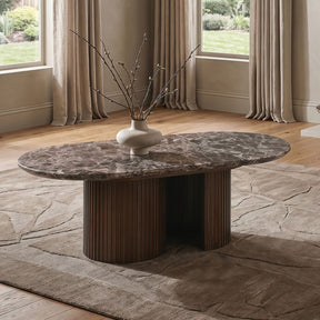 Alvik Dark Brown Oval Coffee Table by Furniture of America at Eve Furniture