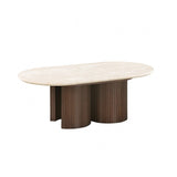 Alvik Light Beige Oval Coffee Table by Furniture of America at Eve Furniture