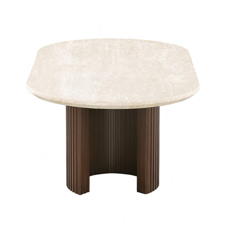 Alvik Light Beige Oval Coffee Table by Furniture of America at Eve Furniture