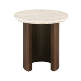 Alvik Light Beige Round End Table by Furniture of America at Eve Furniture