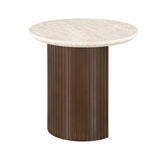 Alvik Light Beige Round End Table by Furniture of America at Eve Furniture