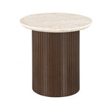 Alvik Light Beige Round End Table by Furniture of America at Eve Furniture