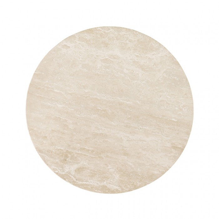 Alvik Light Beige Round End Table by Furniture of America at Eve Furniture