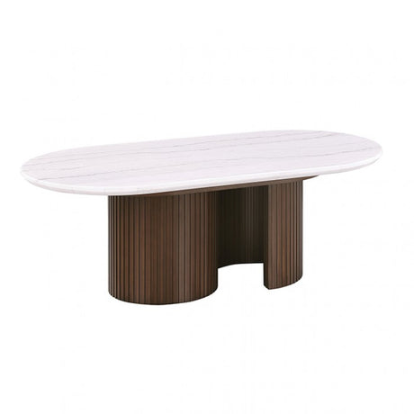 Alvik White Oval Coffee Table by Furniture of America at Eve Furniture
