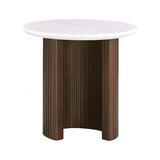 Alvik White Round End Table by Furniture of America at Eve Furniture