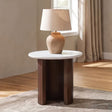 Alvik White Round End Table by Furniture of America at Eve Furniture