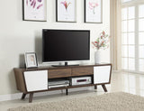 Alvin 2-Drawer TV Console Dark Walnut/Glossy White