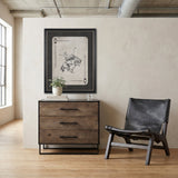 Alvin 34.5L x 21.5W x 30.0H Wood W/Metal Framing Accent Cabinet by Mercana at Eve Furniture