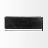 Alvin Brown Solid Wood With Black Metal Frame 3 Drawer 2 Cabinet Door Sideboard by Mercana at Eve Furniture