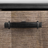 Alvin Brown Solid Wood With Black Metal Frame 3 Drawer 2 Cabinet Door Sideboard by Mercana at Eve Furniture