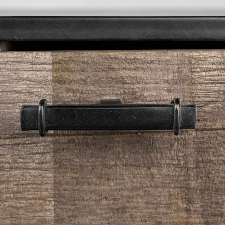 Alvin Brown Solid Wood With Black Metal Frame 3 Drawer 2 Cabinet Door Sideboard by Mercana at Eve Furniture