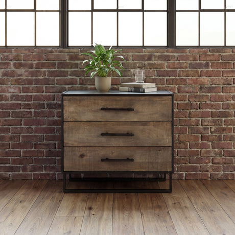 Alvin Wood W/Metal Framing Accent Cabinet by Mercana at Eve Furniture