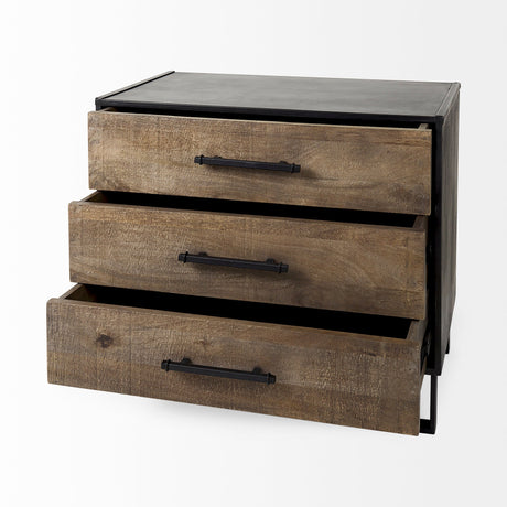 Alvin Wood W/Metal Framing Accent Cabinet by Mercana at Eve Furniture