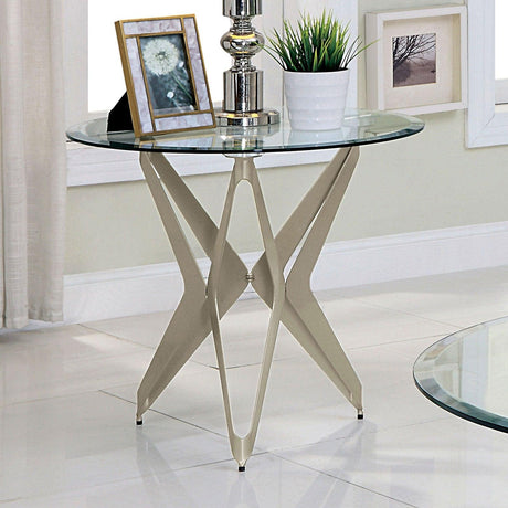 Alvise Champagne End Table by Furniture of America at Eve Furniture