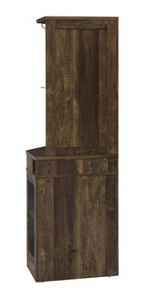 Alviso Rustic Oak Corner Bar Cabinet with Stemware Rack by Coaster at Eve Furniture