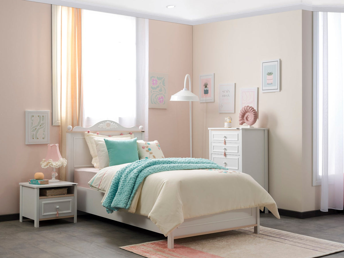 Alya Kids Room Set (Twin Bed & Study Desk & Nightstand) by Furnia at Eve Furniture