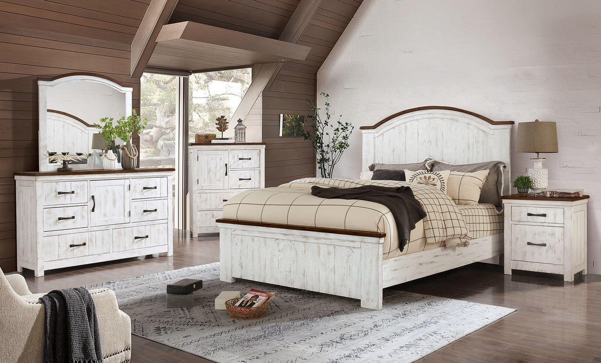 Alyson Distressed White/Walnut Night Stand by Furniture of America at Eve Furniture