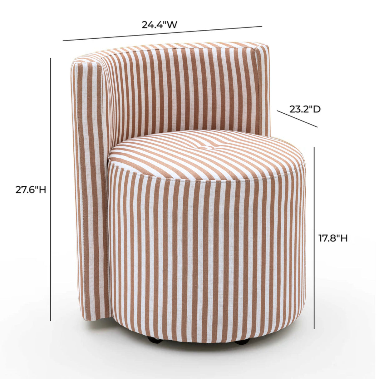 Alyssa Striped Performance Linen Rolling Desk Chair by TOV Furniture at Eve Furniture