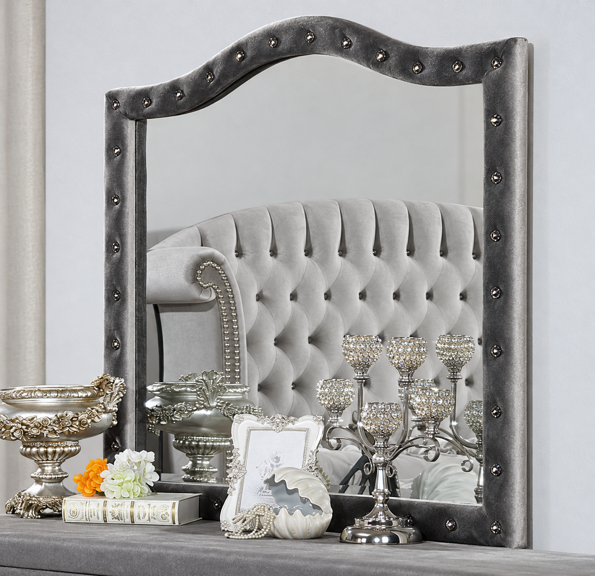 Alzir Gray Mirror Only by Furniture of America at Eve Furniture
