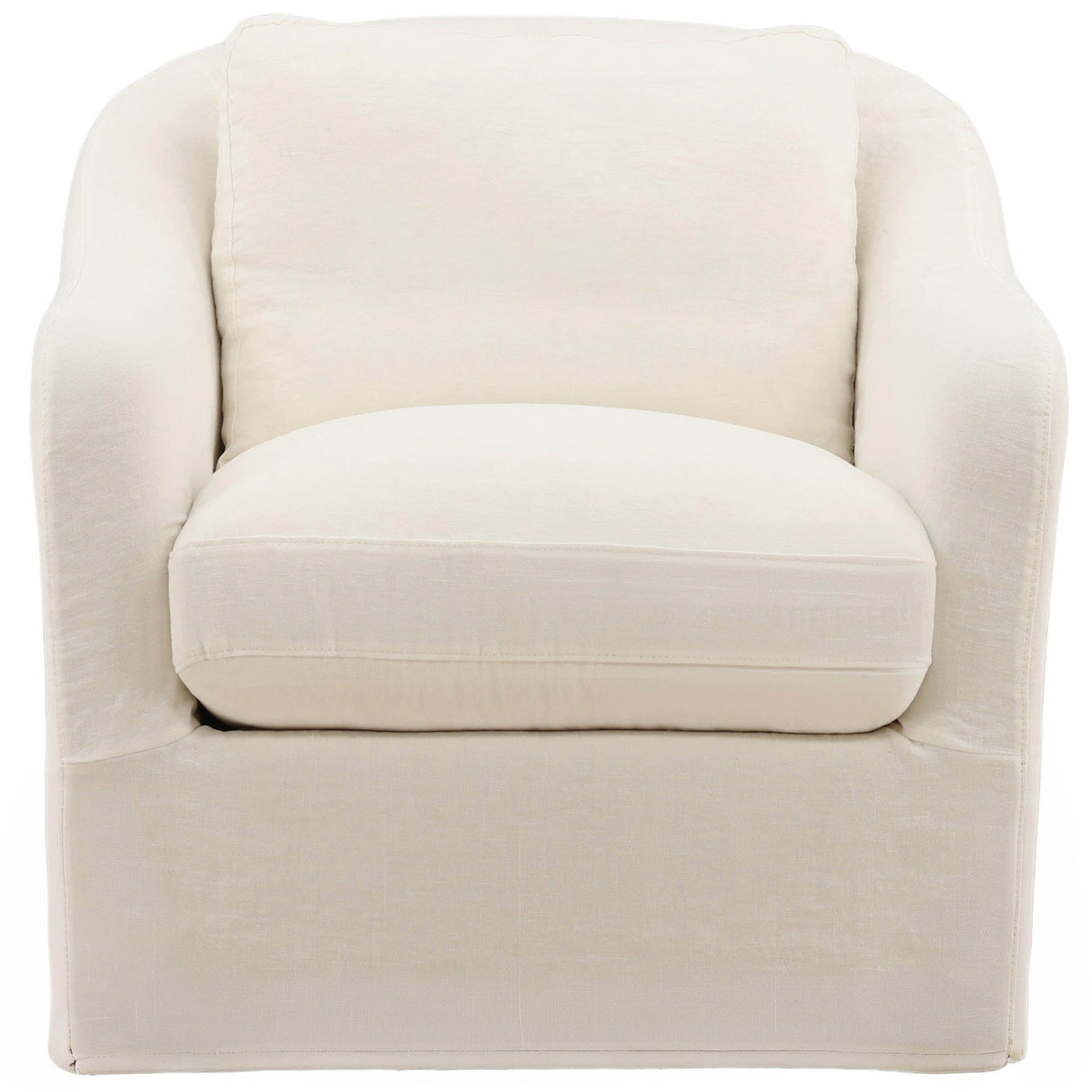 Ama Swivel Chair, Off-White by Dovetail at Eve Furniture