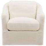 Ama Swivel Chair, Off-White by Dovetail at Eve Furniture