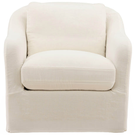 Ama Swivel Chair, Off-White by Dovetail at Eve Furniture