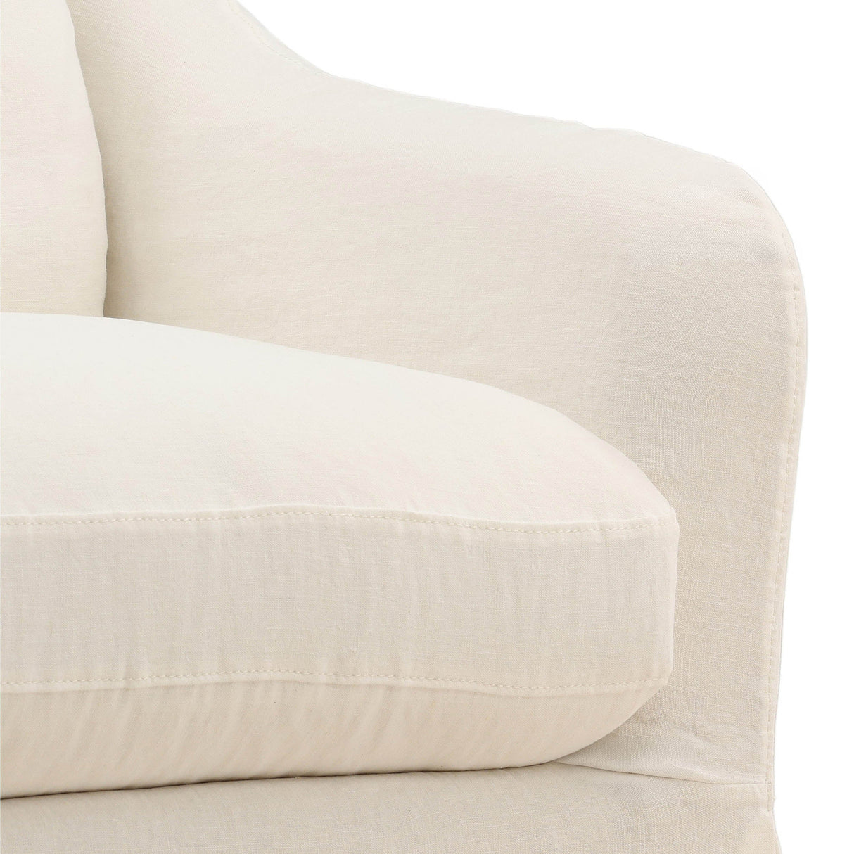 Ama Swivel Chair, Off-White by Dovetail at Eve Furniture