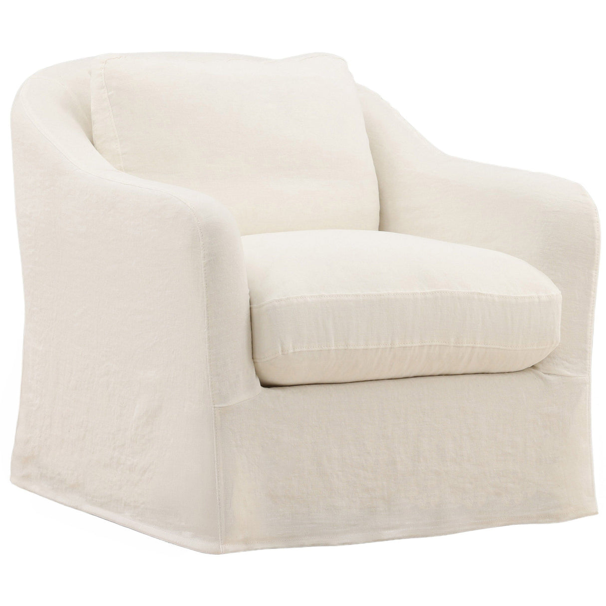 Ama Swivel Chair, Off-White by Dovetail at Eve Furniture