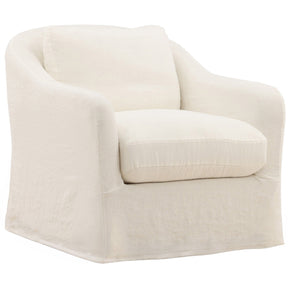 Ama Swivel Chair, Off-White by Dovetail at Eve Furniture