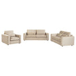 Amador Camel 3-Piece Chenille Upholstered Track Arm Living Room Set by Coaster at Eve Furniture