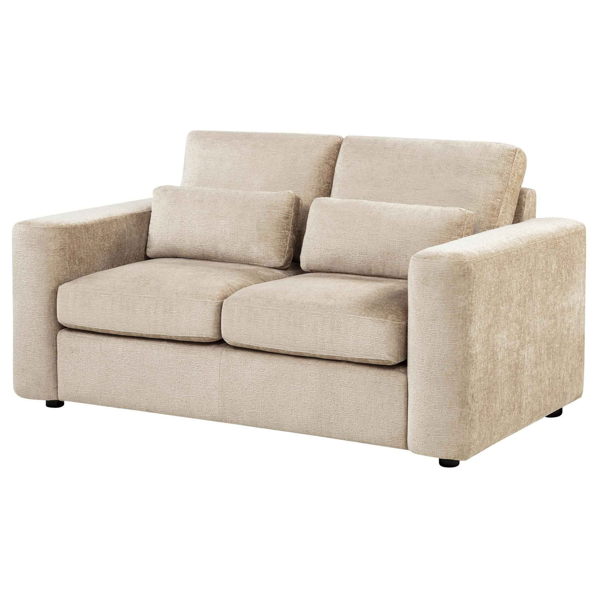 Amador Camel Chenille Upholstered Track Arm Loveseat by Coaster at Eve Furniture