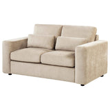 Amador Camel Chenille Upholstered Track Arm Loveseat by Coaster at Eve Furniture