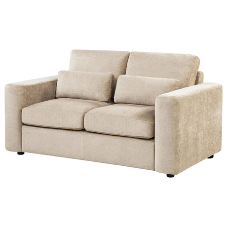 Amador Camel Chenille Upholstered Track Arm Loveseat by Coaster at Eve Furniture
