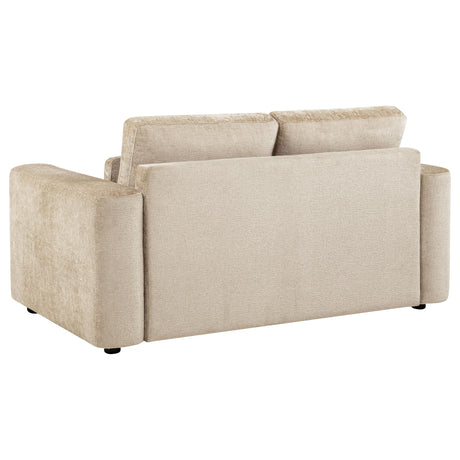 Amador Camel Chenille Upholstered Track Arm Loveseat by Coaster at Eve Furniture