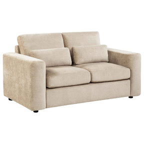 Amador Camel Chenille Upholstered Track Arm Loveseat by Coaster at Eve Furniture