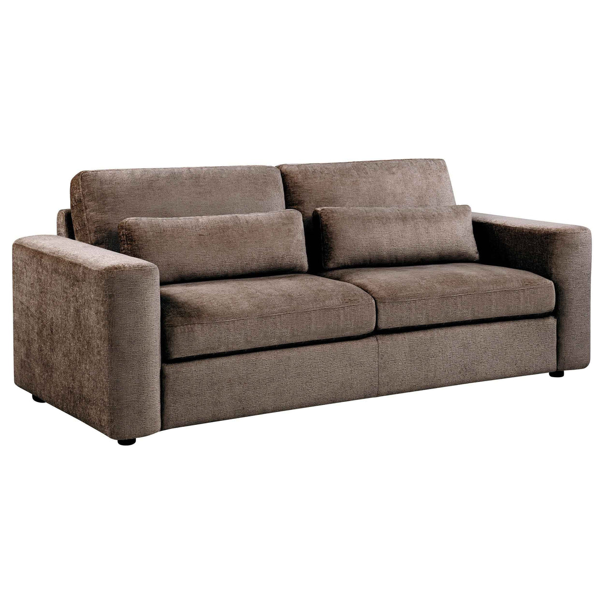 Amador Chocolate 2-Piece Chenille Upholstered Track Arm Living Room Set by Coaster at Eve Furniture