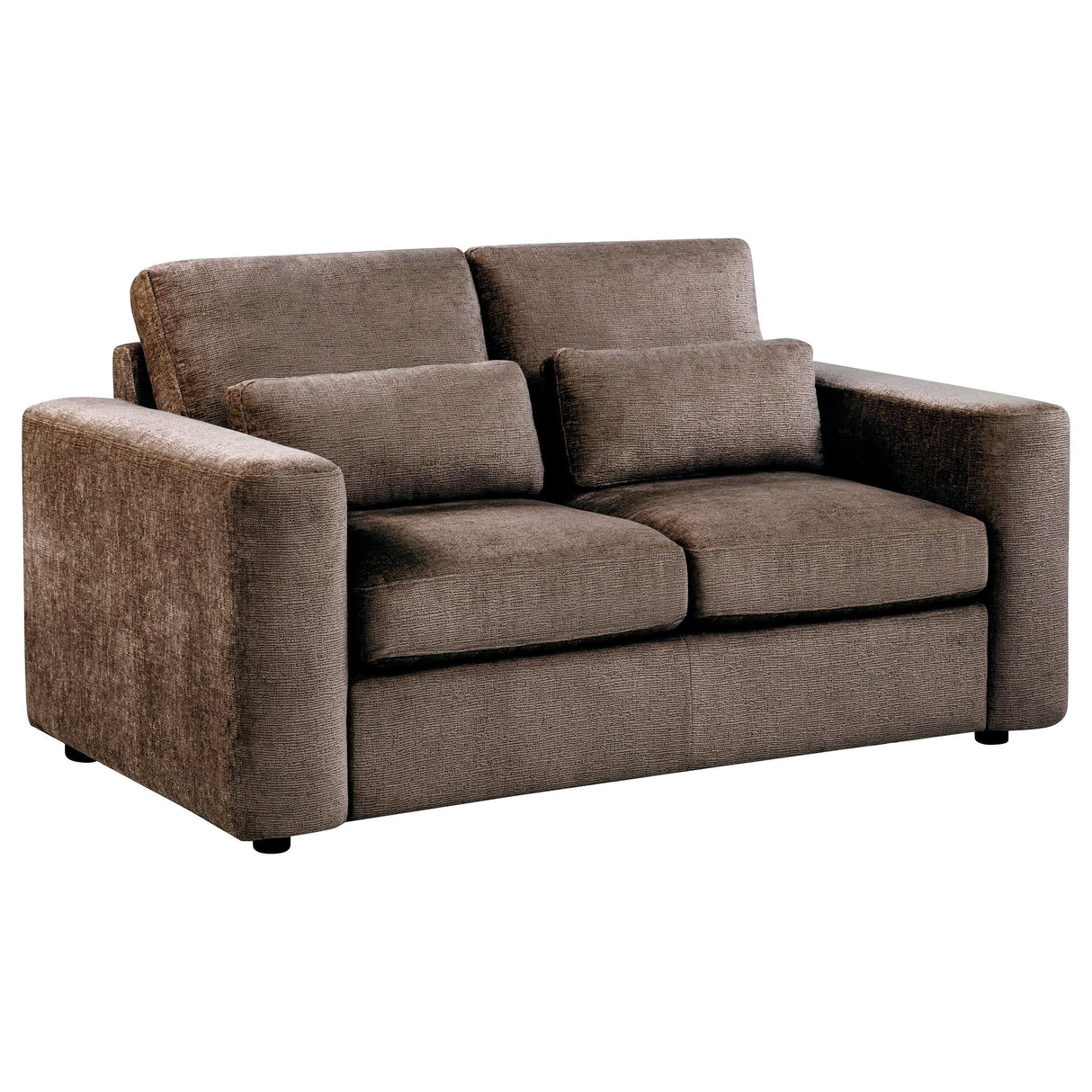 Amador Chocolate 3-Piece Chenille Upholstered Track Arm Living Room Set by Coaster at Eve Furniture