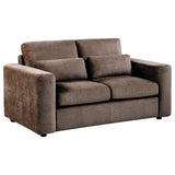 Amador Chocolate 3-Piece Chenille Upholstered Track Arm Living Room Set by Coaster at Eve Furniture