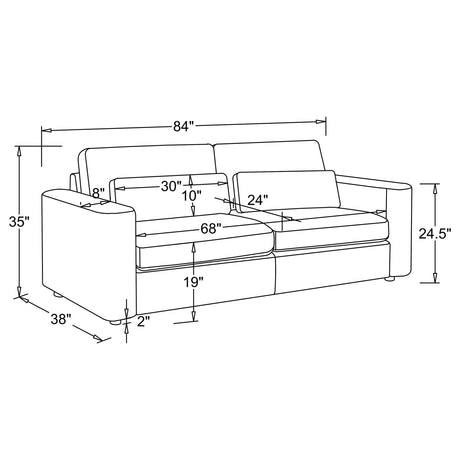 Amador Chocolate 3-Piece Chenille Upholstered Track Arm Living Room Set by Coaster at Eve Furniture