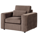 Amador Chocolate Chenille Upholstered Track Arm Accent Chair by Coaster at Eve Furniture