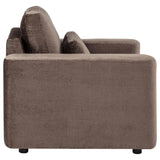 Amador Chocolate Chenille Upholstered Track Arm Accent Chair by Coaster at Eve Furniture