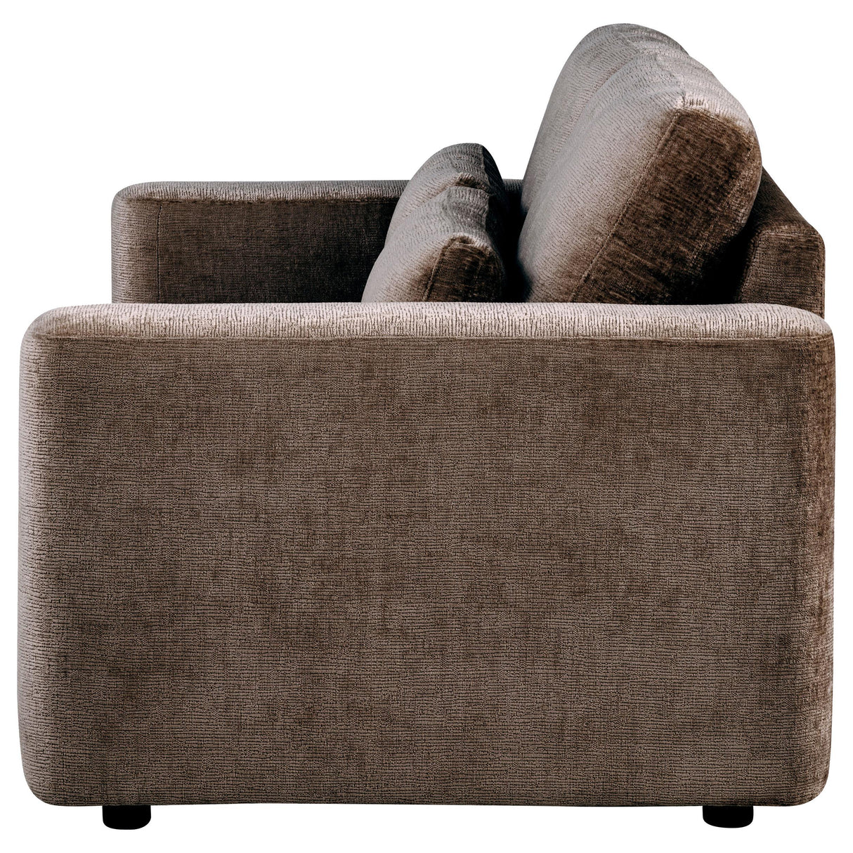 Amador Chocolate Chenille Upholstered Track Arm Loveseat by Coaster at Eve Furniture