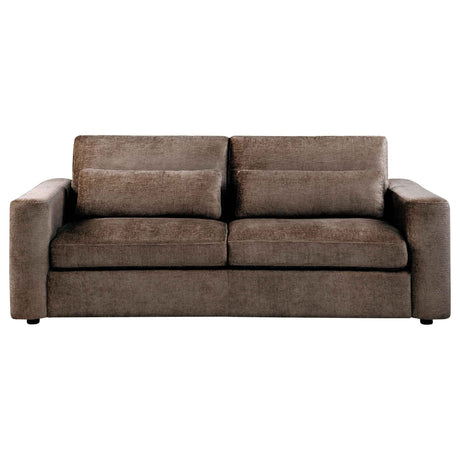 Amador Chocolate Chenille Upholstered Track Arm Sofa by Coaster at Eve Furniture