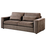 Amador Chocolate Chenille Upholstered Track Arm Sofa by Coaster at Eve Furniture