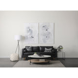 Amaira 16.0L x 16.0W x 16.0H Cream/Black/White patterned Wool and Cotton Pouf by Mercana at Eve Furniture