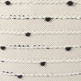 Amaira 16.0L x 16.0W x 16.0H Cream/Black/White patterned Wool and Cotton Pouf by Mercana at Eve Furniture